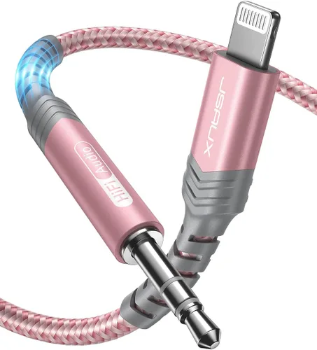 Vista 13 de JSAUX - Cable de audio Lightning a 0.138 pulgadas (3.5mm) de 3.3 pies, [certificado Apple MFi] auriculares para iPhone, cable auxiliar Lightning