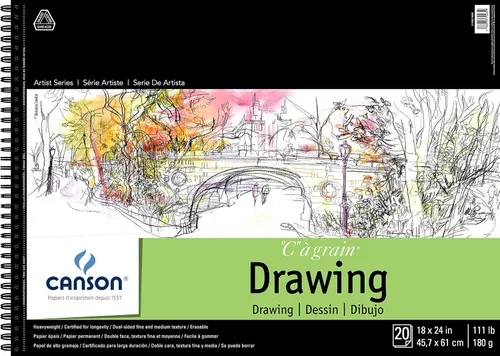 Vista 3 de Canson Artist Series Papel de Dibujo, Crema, Bloc Encuadernado con Espiral, 5.5 x 8.5 pulgadas, 60 hojas (90lb/147g) - Papel de artista para adultos