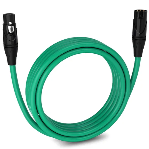 Vista 73 de LyxPro Cable de micrófono XLR hembra a macho de ángulo recto de 3 pines de 1.5 pies para altavoces amplificados, interfaz de audio, rendimiento