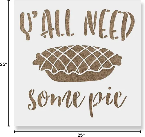 Vista 7 de Yall Need Pie Stencil - Captura la esencia del otoño en diseños, plantilla de otoño