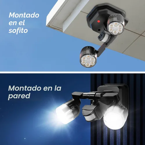 Vista 9 de OREiN Luz de seguridad con sensor de movimiento para exteriores, luz LED reflectora de doble cabeza ajustable, 3 modos