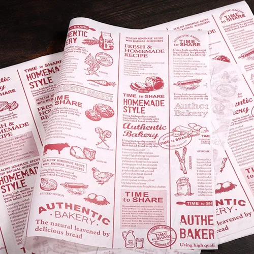 Vista 6 de 100 piezas de bolsas de papel para empaquetado de sándwiches - Hojas de papel encerado para alimentos, envoltorios para cestas, envoltorios