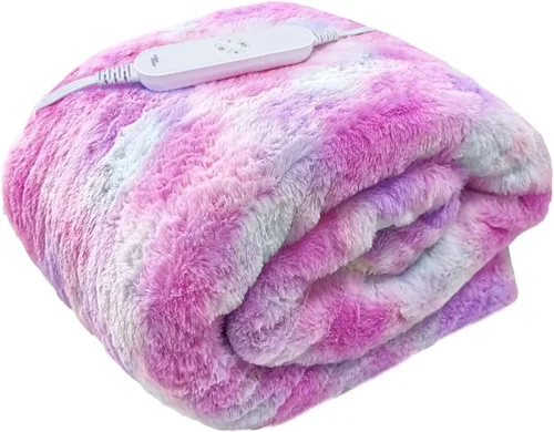 Vista 8 de GOQO TOMO Manta Eléctrica Térmica 50" x 60" Throw Wrap con 12 Niveles de Calefacción para Uso en Casa y Oficina Gris Degradado-H60 12 Heating