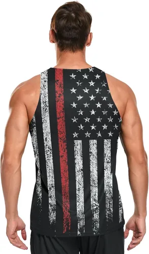 Vista 4 de Camisetas deportivas sin mangas para hombre, de secado rápido, para gimnasio, atletismo, fitness, correr, entrenamiento, playa, sin mangas