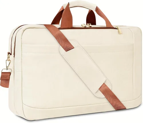Vista 13 de Bolso de Mensajero de Cuero Sintético para Hombre Bolsa de Laptop de 17-17.3 Pulgadas para Hombre Bolsa de Cuero de Oficina Convertible Mochila 3