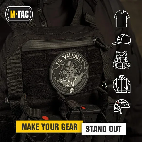 Vista 4 de M-Tac Morale Patches Nordic Invasion - PVC 3D Military Tactical Patch Viking - Til Valhall (Gray (Til Valhall))