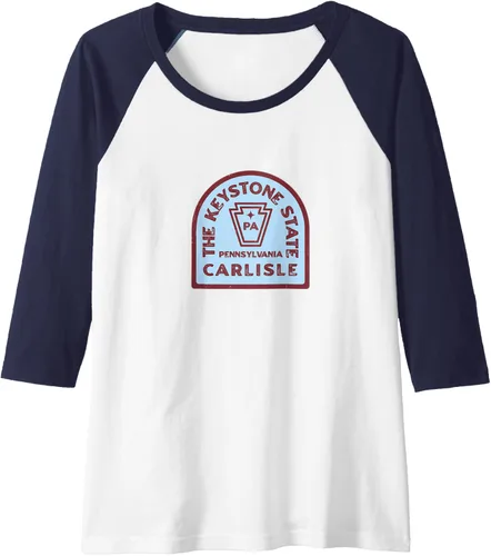 Vista 4 de Carlisle Pennsylvania Keystone State - Camiseta de béisbol raglán, Negro