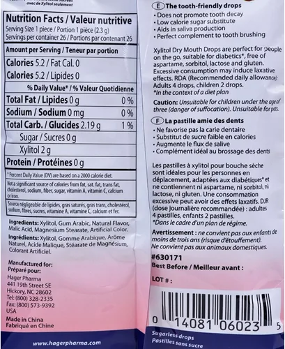 Vista 2 de Hager Pharma Gotas de boca seca con xilitol, cereza de 2 onzas (paquete de 3)