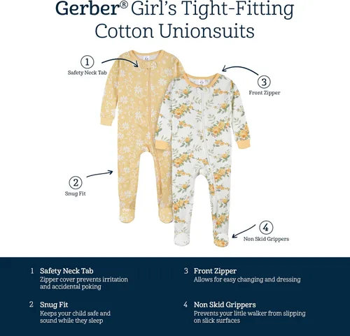 Vista 5 de Gerber Pijamas de pies para bebé, niña - 4