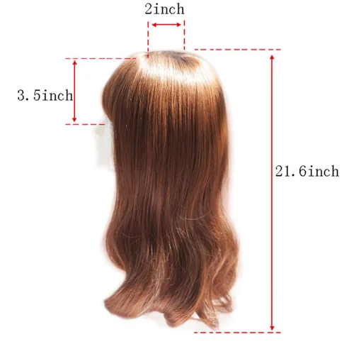 Vista 3 de 22 pulgadas de largo, ondulado, cierre con clips en la parte superior, para mujeres con cabello fino (marrón claro)