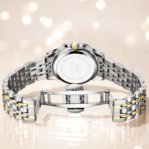 Vista 8 de OLEVS Reloj de pulsera para mujer, pequeño reloj de pulsera de acero inoxidable para mujer, reloj analógico de cuarzo para mujer