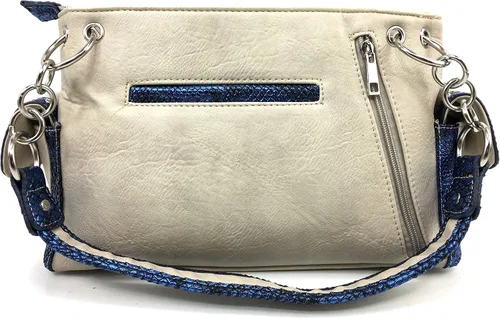 Vista 3 de Justin West - Bolso de mano con bordado floral, color turquesa
