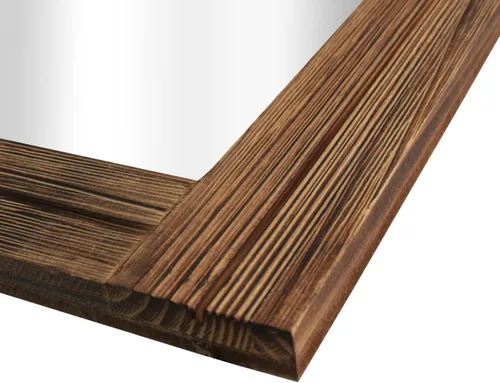 Vista 8 de Espejo de pared con marco de madera rústica de 16.0 x 12.0 pulgadas, con cuerda para colgar para decoración de casa de campo, para entrada