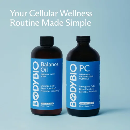 Vista 7 de BodyBio Aceite de equilibrio - Suplemento vegano Omega 3 6 - Aceite de cártamo y linaza prensado en frío - Apoya la función cerebral, la piel