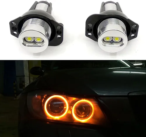 Vista 9 de Xinctai Bombillas LED de Ojos de Ángel con Anillo de Halo, Compatibles con Faros de Marca para BMW E90 E91 Pre-Facelift, Pre-LCI 2006 2007 2008