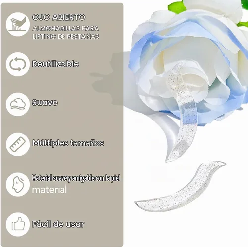 Vista 5 de Libeauty - Barras de elevación de pestañas coreanas sin pegamento para ojos abiertos, 5 tamaños transparentes