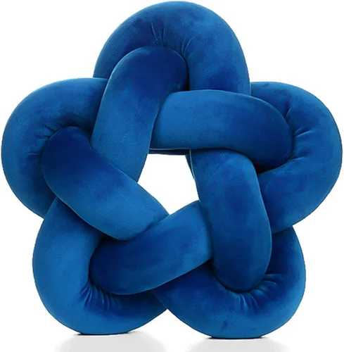 Vista 10 de Almohada de felpa con nudo hecha a mano, almohada de estrella anudada suave para sofá, cojín lumbar, cojín de estrella de relleno para el hogar