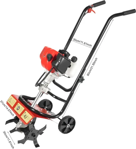 Vista 5 de 52CC 2 tiempos a gas cultivador cultivador planta jardín granja herramienta de labranza 1.9KW Rototiller Cultivador Patio
