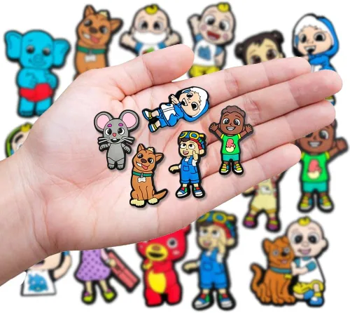 Vista 3 de SANACCNI Encantos de zapatos de juego, encantos de decoración de zapatos de película de dibujos animados, encantos para sandalias, zapatos, pulsera