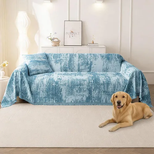 Vista 10 de hyha Funda para Sofá para Perros, Fundas de Sofá Bohemias para Sofá de 3 Cojines Lavable, Funda Deslizable de Chenilla para Sofá para Mascotas