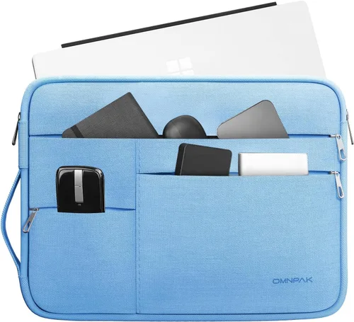 Vista 16 de Omnpak - Funda para laptop de 13 pulgadas para MacBook Air/Pro M5-M1/MacBook Neo con bolsillos y asa lateral, funda protectora resistente al agua