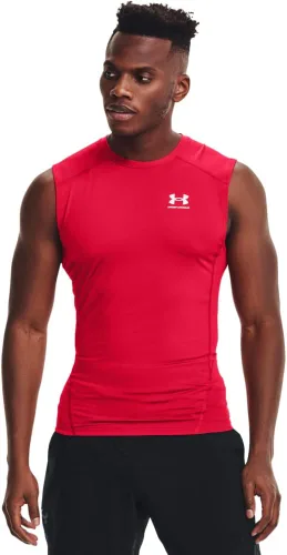 Vista 16 de Under Armour - Camiseta de compresión HeatGear sin mangas para hombre Negro (001)/Blanco