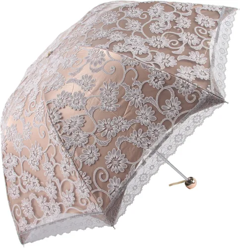 Vista 9 de Honeystore Sombrilla de viaje de encaje plegable anti-uv paraguas bordado a prueba de viento 2 Plegables Negro