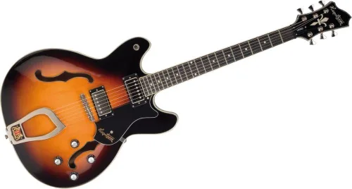 Vista 8 de Hagstrom Guitarra eléctrica semihueca Viking - Negro brillante
