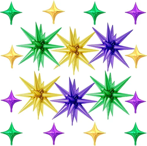 Vista 44 de 18 globos de estrella rosa, globo rosa bebé con 6 globos de estrella en explosión de 22 pulgadas, 12 globos de aluminio de cuatro estrellas