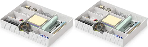Vista 9 de Simple Houseware - Bandeja organizadora con 9 compartimentos ajustables, color negro