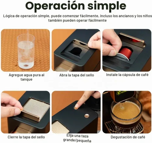 Vista 7 de Mini cafetera espresso para cápsulas compatible con máquina Nespresso OriginalL, cafetera espresso de una sola porción, cápsulas de café Bestpresso