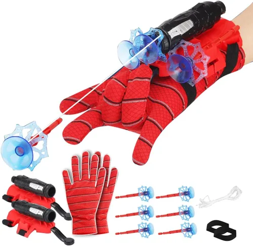 Vista 8 de 2 Piezas Lanzador de Telaraña de Muñeca - Lanzatelarañas de Alta Precisión para Cosplay, Juego de Roles y Diversión al Aire Libre - Correa