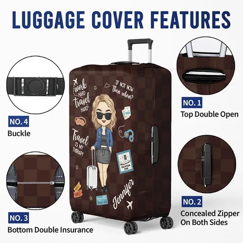 Vista 4 de Pawfect House Esenciales de viaje para mujeres, fundas de equipaje para maleta, funda de maleta, regalos de viaje para mujeres, imprescindibles