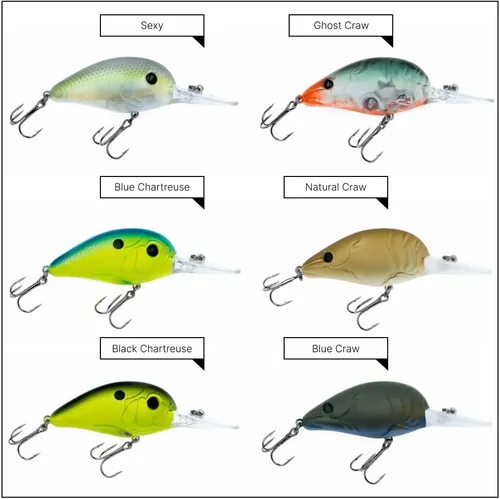 Vista 3 de FREEDOM TACKLE RAD Crankbait 60 Crankbait de buceo medio de alta acción Wobble & Shimmer Delta Craw, 5/8 oz
