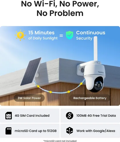 Vista 4 de REOLINK 2K+4G LTE cámara de seguridad celular inalámbrica al aire libre