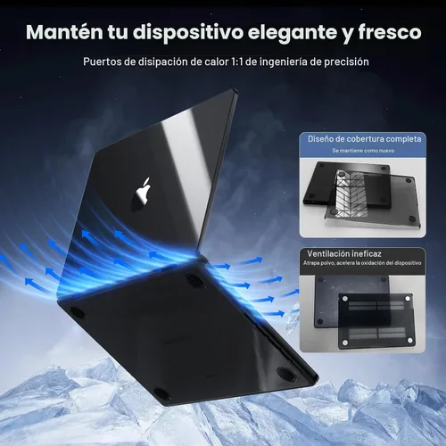 Vista 6 de Soonjet Funda para MacBook Pro de 14 pulgadas M5 M4 M3 M2 M1 Pro/Max 2026 Crystal Black