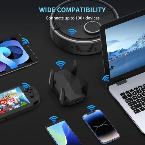 Vista 6 de Extensor de Rango WiFi 6 AX3000 de 2025, Extensor de Señal WiFi con Puerto Ethernet Gigabit, Repetidor WiFi de Banda Dual (2.4G y 5.8G) Cubre hasta