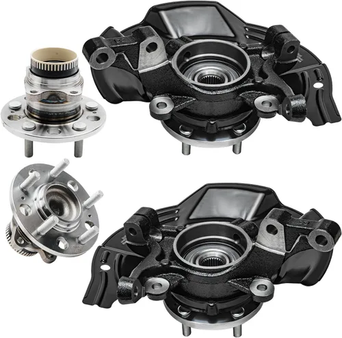 Vista 81 de Detroit Axle - Kit de suspensión delantera 4WD para Nissan Frontier Pathfinder Xterra, 2 cubos de rodamientos de ruedas, 2 brazos de control