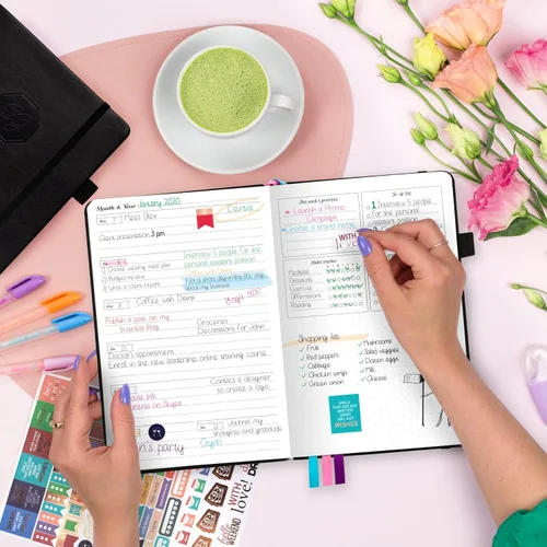 Vista 6 de GoGirl Agenda y organizador para mujer – Agenda semanal tamaño A5, diario de objetivos y agenda para mejorar la gestión del tiempo, la productividad