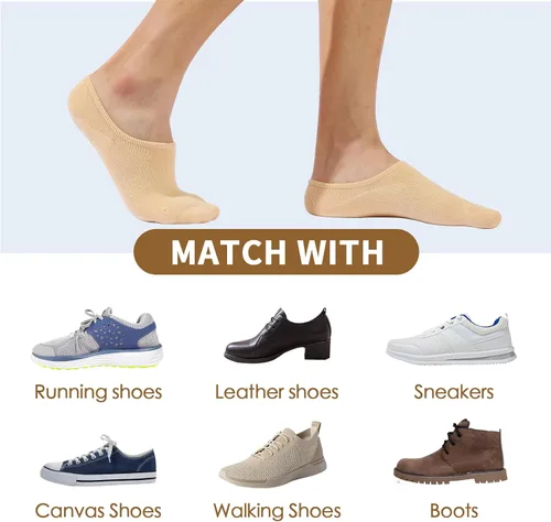 Vista 8 de IDEGG Calcetines invisibles para mujeres y hombres, de corte bajo al tobillo, cortos, antideslizantes, atléticos, para correr, novedosos