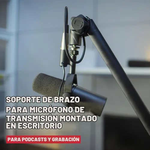 Vista 2 de Gator Frameworks - Soporte para micrófono de transmisión montado en escritorio Deluxe para podcasts y grabación; cable XLR integrado, (GFWBCBM3000)
