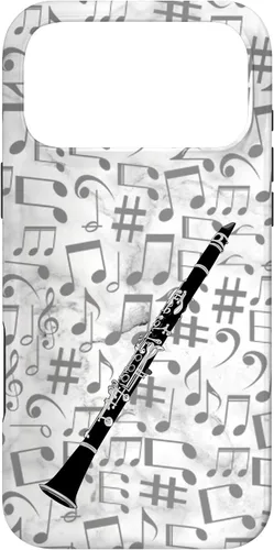 Vista 22 de Clarinet Phone Case - Music Notes - White Background Case for iPhone 17