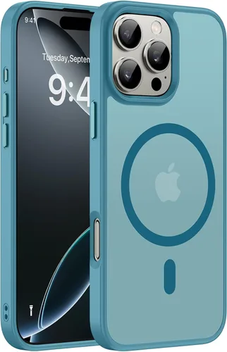 Vista 113 de Miracase - Funda magnética para teléfono 17 (compatible con MagSafe) con protector de pantalla de grado militar, funda mate translúcida antihuellas