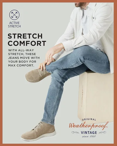 Vista 3 de Weatherproof Vintage Jeans para hombre Jeans de mezclilla súper suaves Jeans elásticos para hombre, jeans azules y negros para hombres, jeans