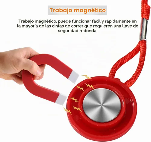 Vista 2 de 2 unids universal cinta de correr imán llave de seguridad interruptor redondo con clip para la mayoría de las máquinas de correr