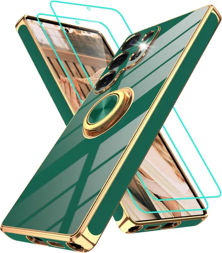 Vista 171 de Funda para Motorola Moto G 5G 2024: Funda Moto G Play 5G 2024 con 2 piezas de protectores de pantalla, soporte de anillo de rotación de 360°