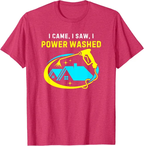 Vista 8 de Camiseta con texto en inglés "I Came, I Saw, I Power Washed Funny Power Washing", Negro