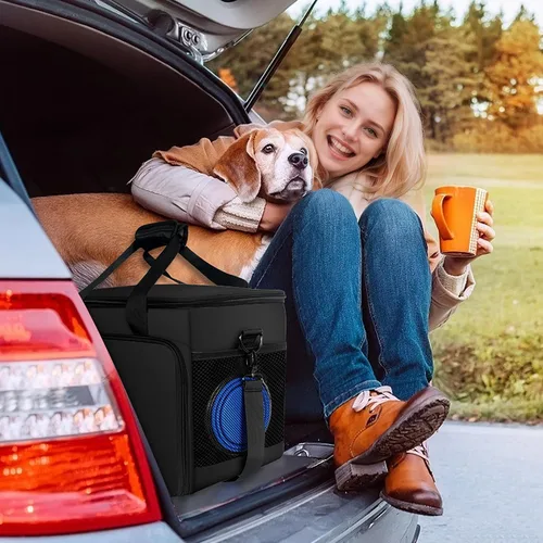 Vista 8 de Juego de 6 bolsas de viaje para perros, kit de viaje grande para Negro