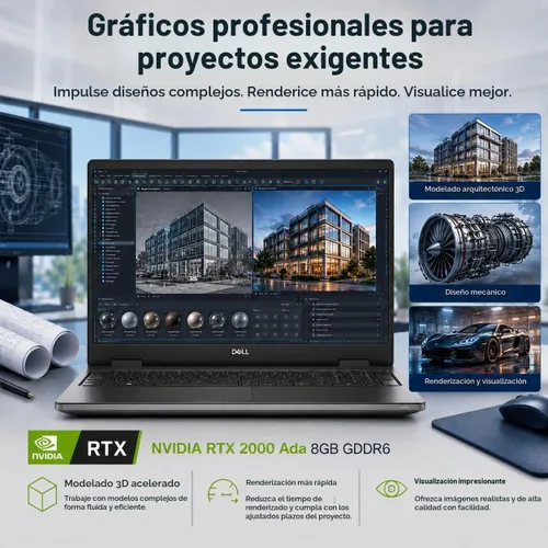 Vista 3 de Laptop Dell Precision 7680, NVIDIA RTX 2000 Ada 8GB, i7-13850HX, 64GB DDR5