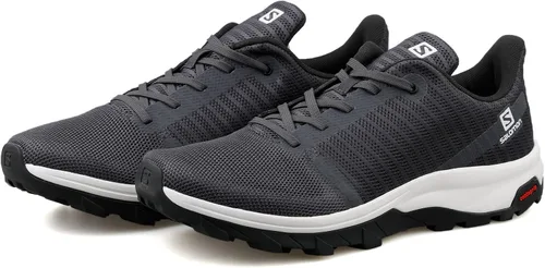 Vista 3 de Salomon Zapatos de senderismo de prisma saliente para hombre, Ébanoblanconegro, 8